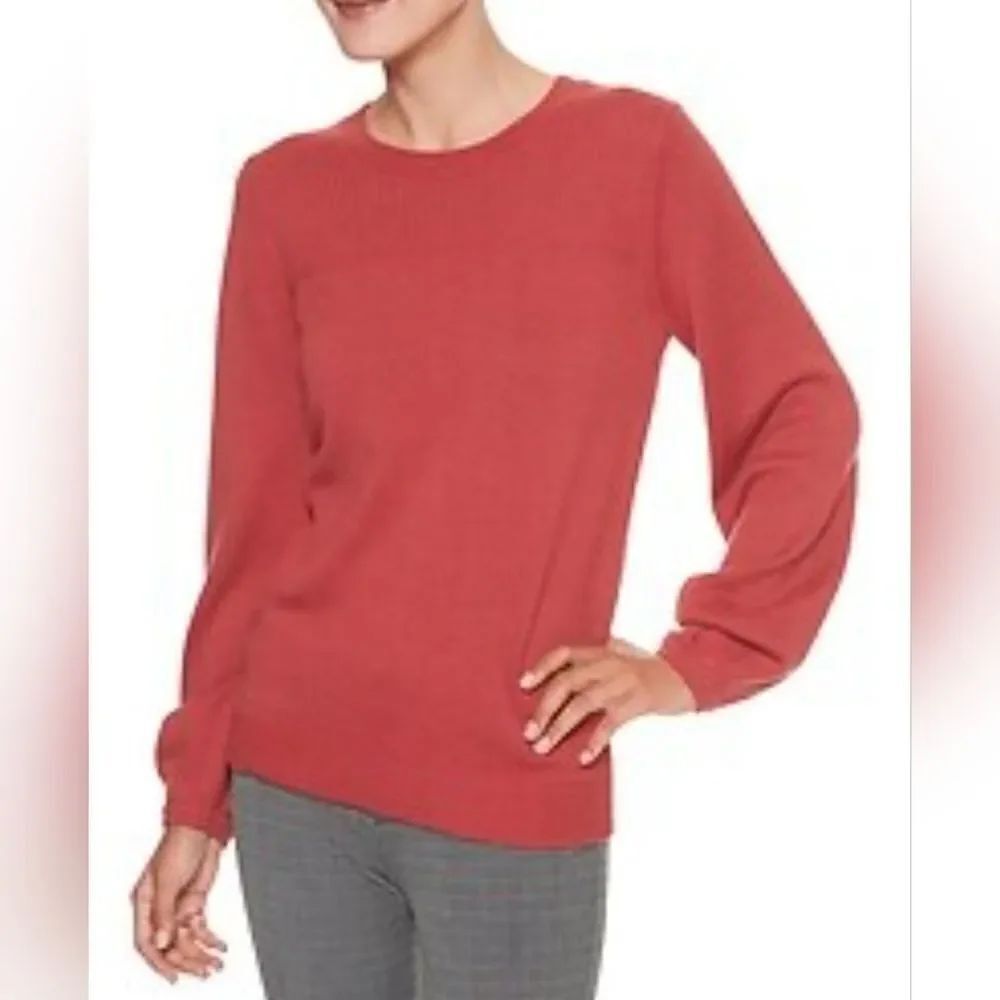 🔹️Banana Republic Rust Red Blouson Sleeve Sweater Medium